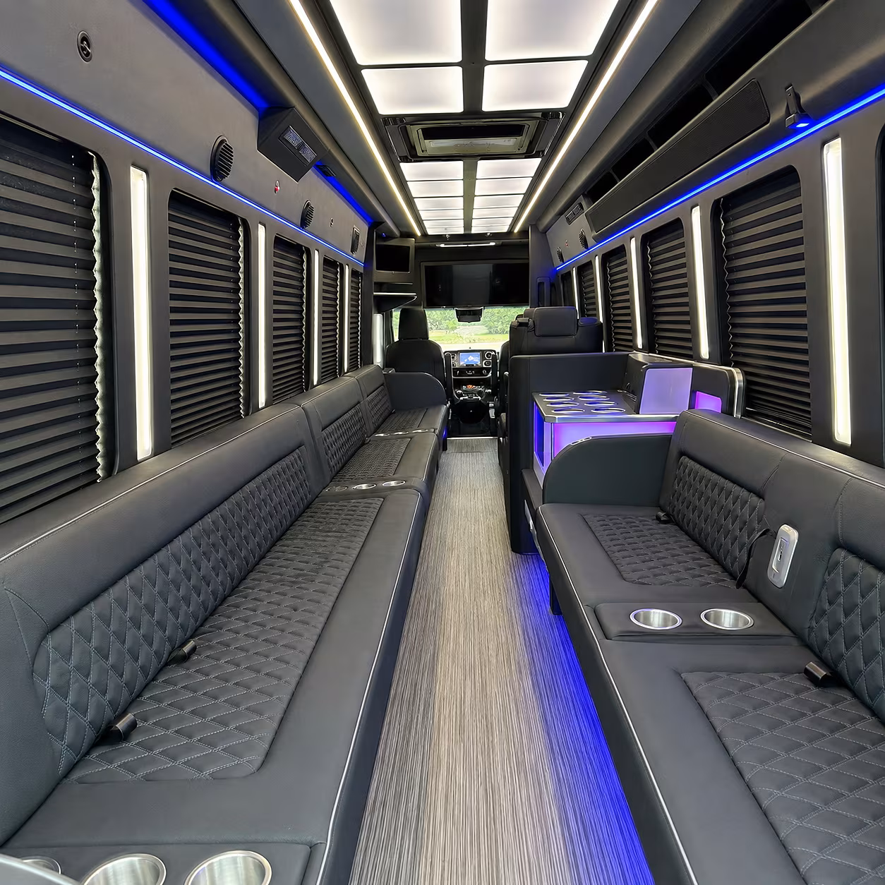 franklin party bus rental interior